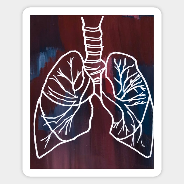 Abstract Gouached Lungs Sticker by ayemfid